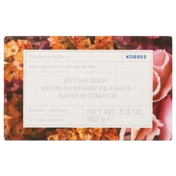 Stångtvål - KORRES - Sea Lavendel med Sheasmör - 100% växtbaserad - Parabenfri - 150 g