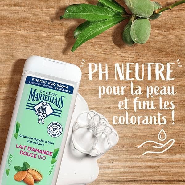Duschgel - Le Petit Marseillais - Mandel - 650ml - Utan parabener - Flaska