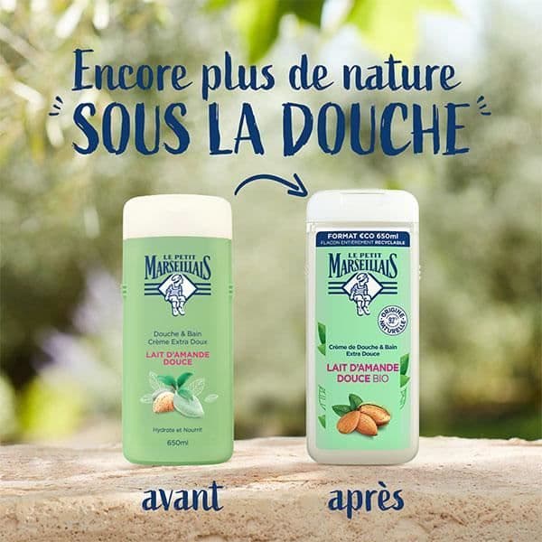 Duschgel - Le Petit Marseillais - Mandel - 650ml - Utan parabener - Flaska