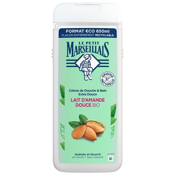 Duschgel - Le Petit Marseillais - Mandel - 650ml - Utan parabener - Flaska