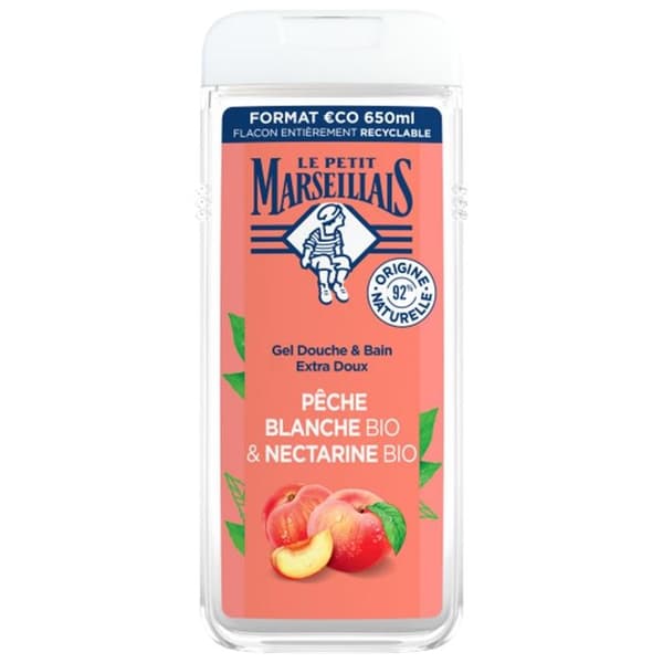 Le Petit Marseillais Extra Mjuk Dusch Peche Bianche Bio &amp; Nektarin Bio 650 ml