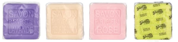 La Savonnerie De Nyons Soap Bar Set 4 Pcs - Dog 400 g 4x100gr - Lavender/Verbena/Cottonflower/Rose