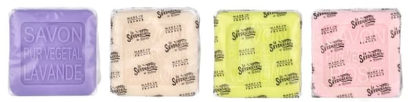 La Savonnerie De Nyons Soap Bar Set 4 Pcs - Cote D'Azur 400 g 4x100gr - Lavender/Verbena/Cottonflower/Rose