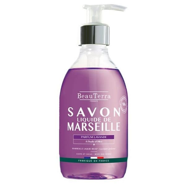 Flytande tvål - Beau Terra - Lavendel - 300ml - 96% naturliga ingredienser - Utan konserveringsmedel