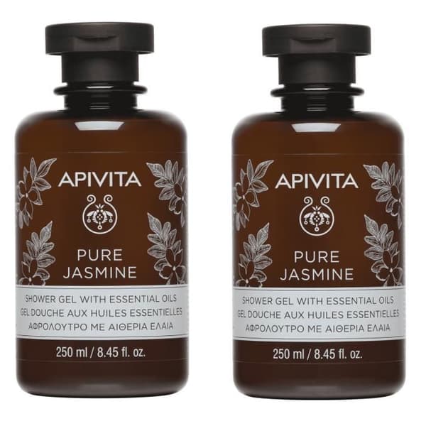 Apivita Lot of 2 Pure Jasmine Shower Gel med eteriska oljor 250ml