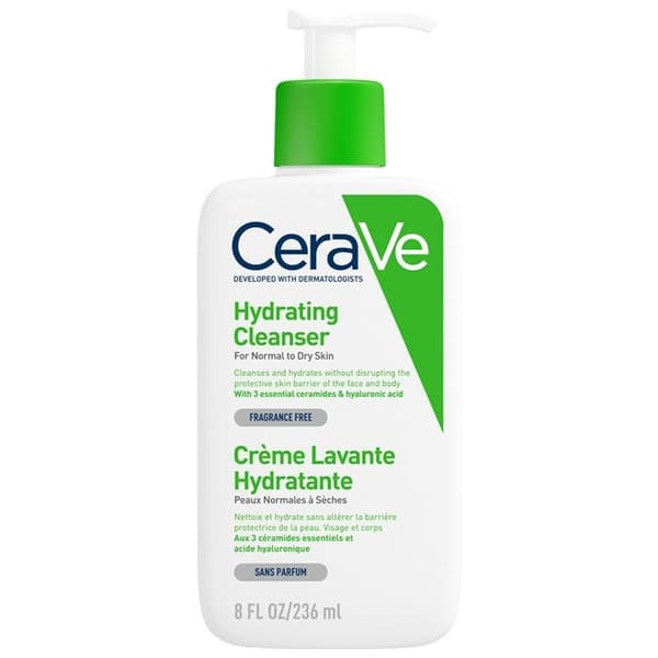 Återfuktande rengöringskräm - CERAVE - 236ml - Hyaluronsyra - 3 viktiga ceramider - Icke komedogen