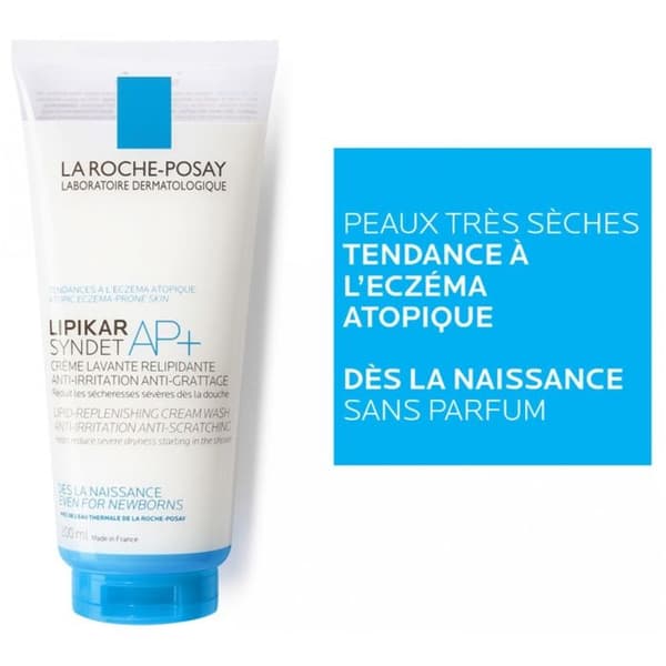 Crème Lavante - La Roche-Posay - Lipikar Syndet AP+ - 200ml - Utan parfym - Återfuktande kropp