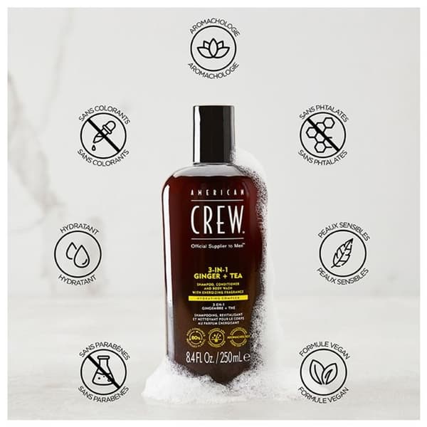 American Crew American Crew 3-i-1 Ingefärste Shampoo Balsam &amp; Duschgel För Hår och Kropp (450Ml) Balsam