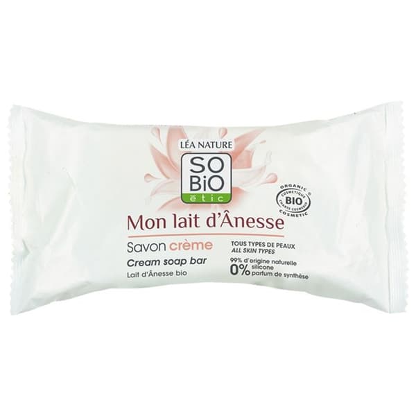 Savon Crème - SO'BiO ETIC - Min Åsne Mjölk - 100 g - Fin Mousse - Utan parabener