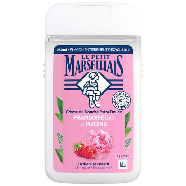Duschgel - Le Petit Marseillais - Hallon och Pion - 250ml - Extra mjuk - Kvinna