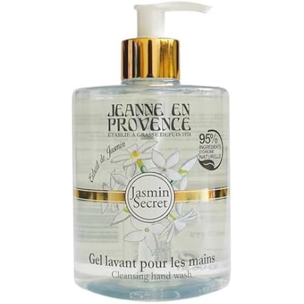 JEANNE EN PROVENCE - Tvål för Händer - Doft av Jasmin Hemlighet - Pumpflaska 500 ml - 95% Naturligt Ursprungliga Ingredienser