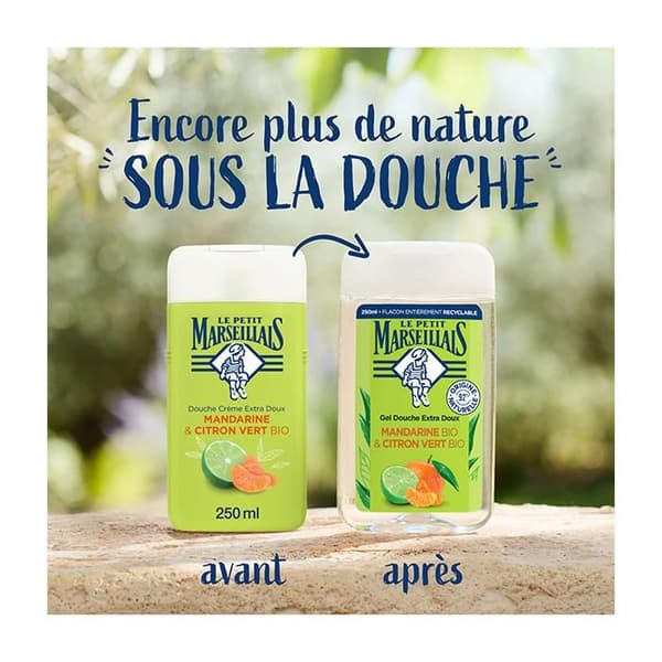 Duschkräm - LE PETIT MARSEILLAIS - Mandarin/Citron - Återfuktande och uppfriskande - 250 ml