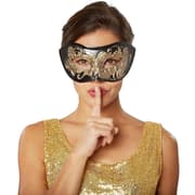 Venetiansk maske med dekoration - sort