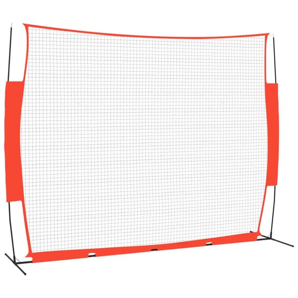 Basebollnät bärbart röd&svart 369x107x271cm stål&polyester