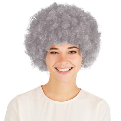 Paryk afro klovn - grå