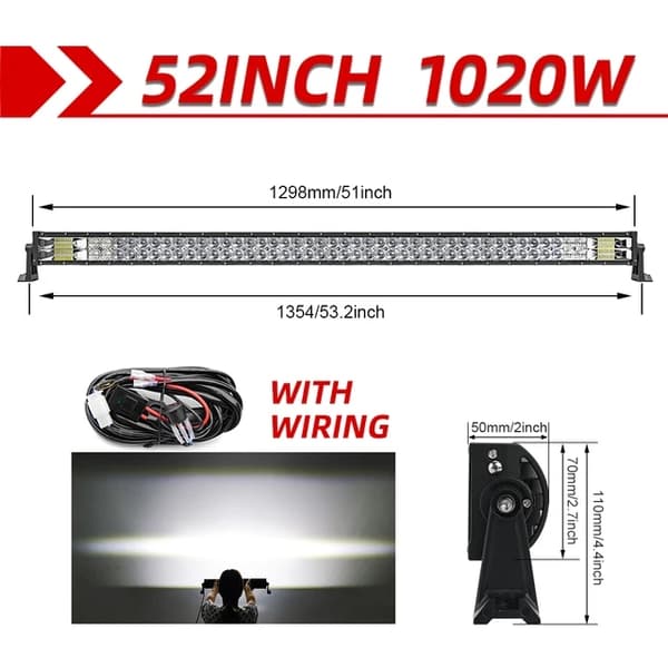 LED Lysbjælke, 2-rækker, 11000LM