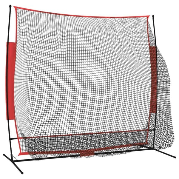 vidaXL Kannettava pesäpalloverkko mustapunainen 215x107x216 cm