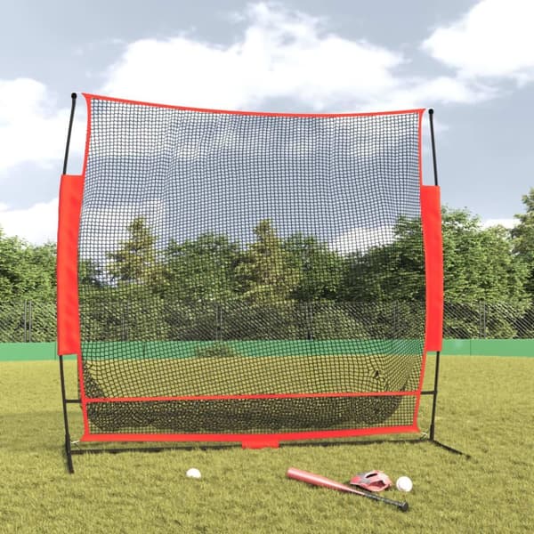 vidaXL Kannettava pesäpalloverkko mustapunainen 215x107x216 cm