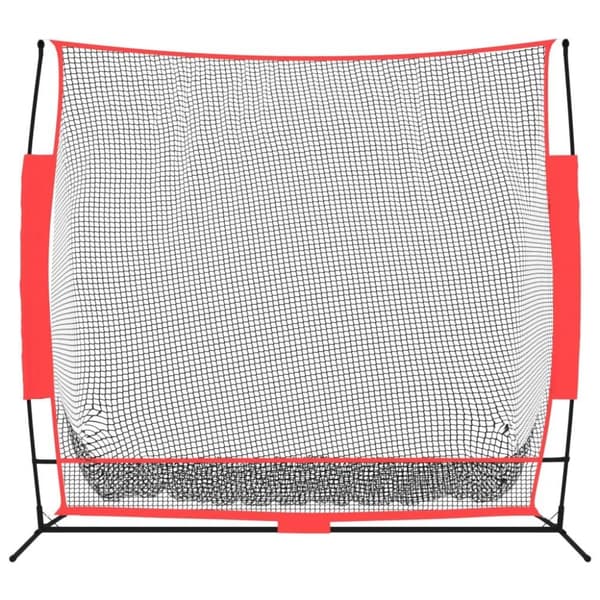 vidaXL Kannettava pesäpalloverkko mustapunainen 215x107x216 cm