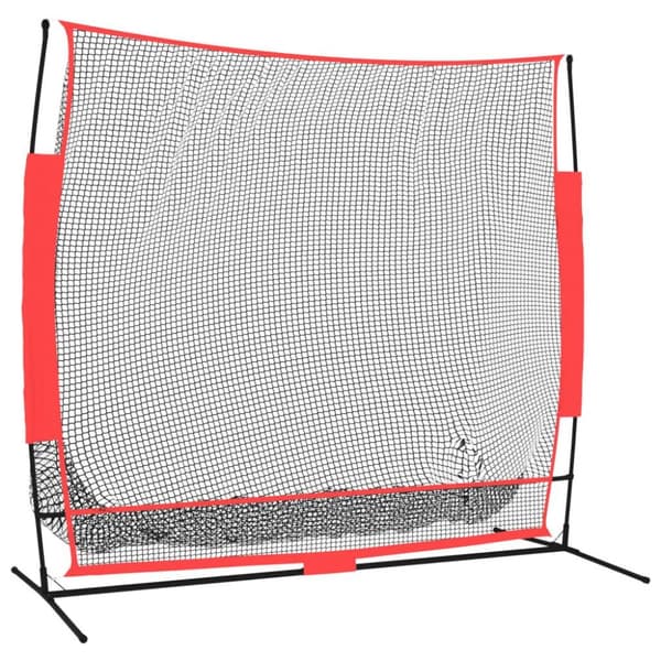 vidaXL Kannettava pesäpalloverkko mustapunainen 215x107x216 cm