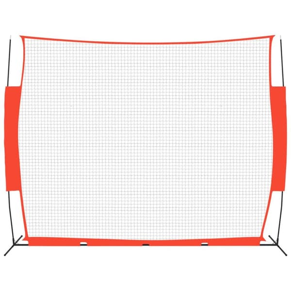 vidaXL bærbart baseballnet 369x107x271 cm stål polyester rød og sort