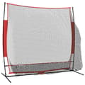 Miniatyrbild 4 av 11: vidaXL Portabelt baseballnät svart och röd 215x107x216 cm polyester