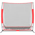 Miniatyrbild 2 av 11: vidaXL Portabelt baseballnät svart och röd 215x107x216 cm polyester