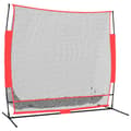Miniatyrbild 1 av 11: vidaXL Portabelt baseballnät svart och röd 215x107x216 cm polyester