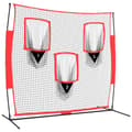 Miniatyrbild 2 av 2: Portabelt baseballnät svart och röd 183x105x183 cm polyester