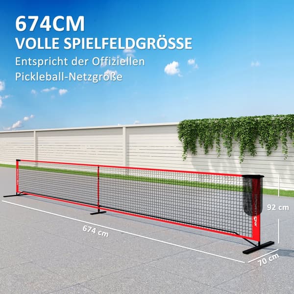 Pickleball-setti, 674x70x92 cm, punainen