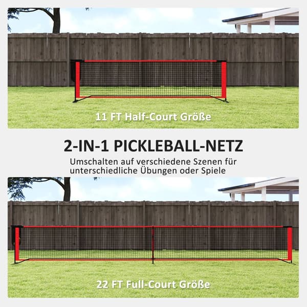 Pickleball-setti, 674x70x92 cm, punainen