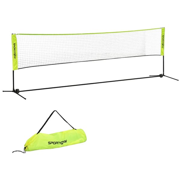 Badminton Net Sæt, 420x103x107-155 cm, Gul