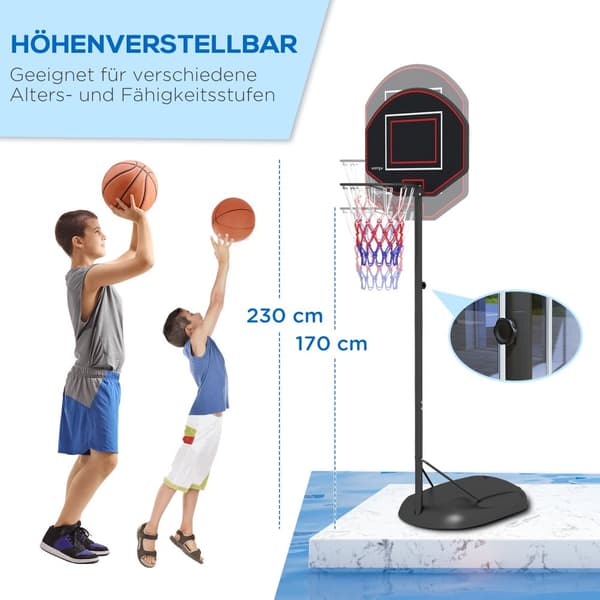 Justérbar Höjd Basketkorg, 83x2x60 cm, Svart