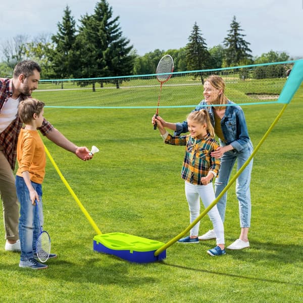 Badminton Sæt, 2 i 1, 400x22.4x155 cm, Sort+Blå+Grøn