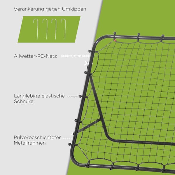 Fodbold Rebounder, 96x80x96 cm, Sort