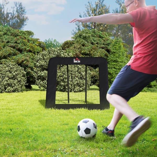 Fodboldmål, 128x118x108-120 cm, Sort