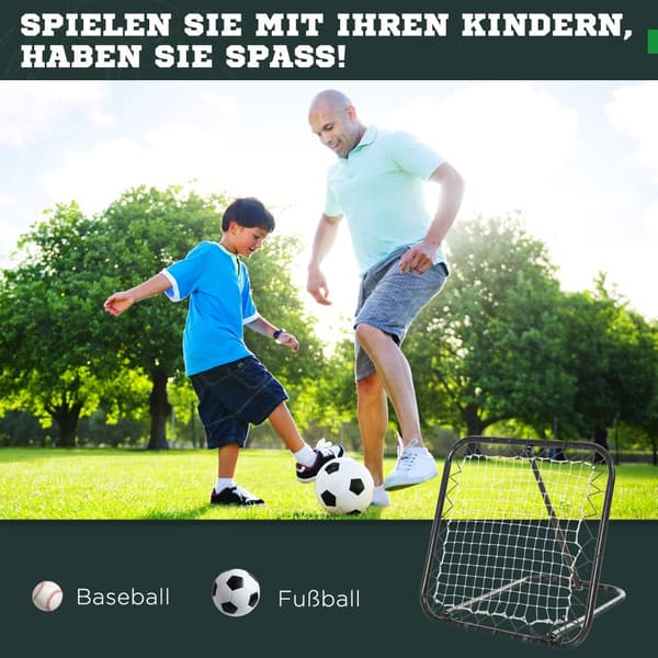 Fotboll Rebounder, 78x84x65-78 cm, Svart