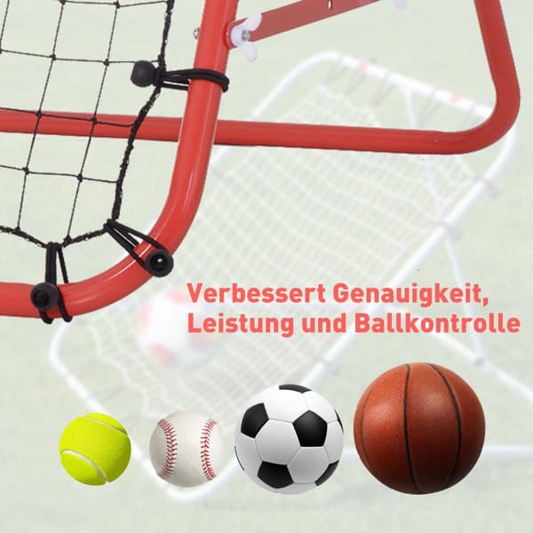 Rebounder, jalkapallon palautusseinä, 96x80x96 cm, punainen musta
