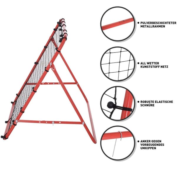 Rebounder, jalkapallon palautusseinä, 96x80x96 cm, punainen musta