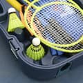 Miniatyrbild 9 av 9: Badmintonnät med stativ, 286x33x157 cm, Gul och Blå