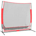 Miniatyrbild 2 av 2: Portabelt baseballnät svart och röd 215x107x216 cm polyester