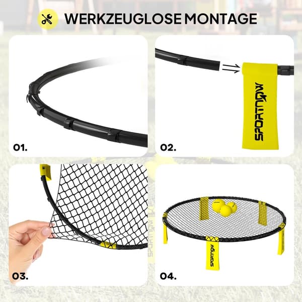 Spelset, Roundnet Set, Ø92 x 20H cm, Gul