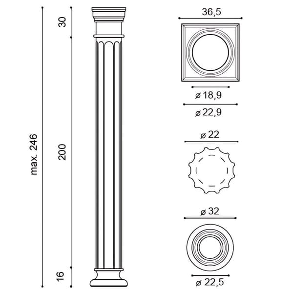 Full kolumn uppsättning Orac Decor LUXXUS KD5 stil Dorisk