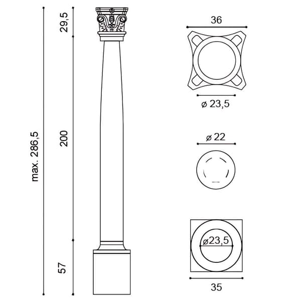 Søjler sæt Orac Decor LUXXUS KC2 stil Corinthian