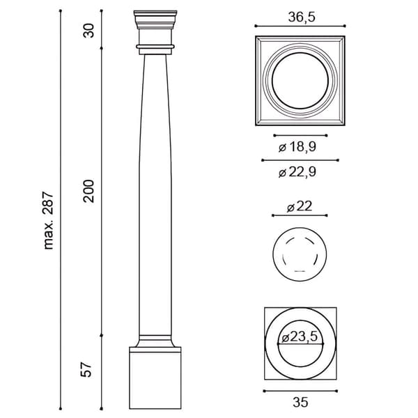 Søjler sæt Orac Decor LUXXUS KD2 stil dorisk