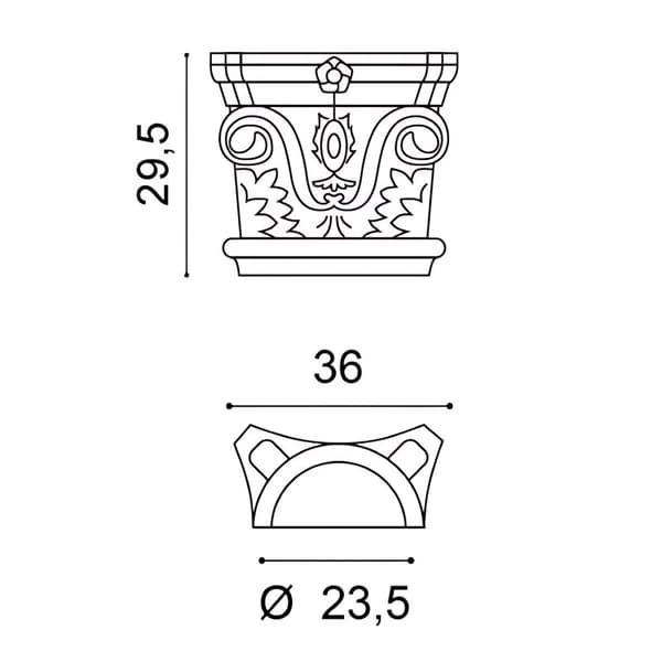 Halv kolonnkapitäl Orac Decor LUXXUS K1121 stil Korintisk