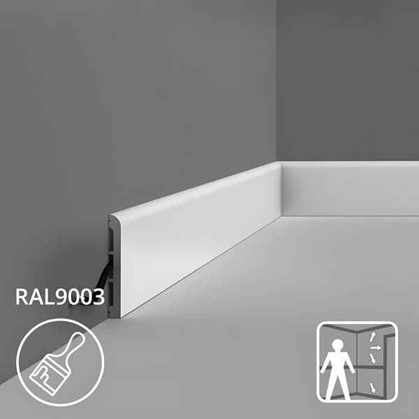 Jalkalista Orac Decor AXXENT SX184-RAL9003 tyyli moderni