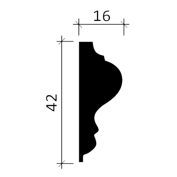 Profhome 151301 Væg- og friseliste – 2 m, hvid, stift polyurethanskum, nyklassicistisk design