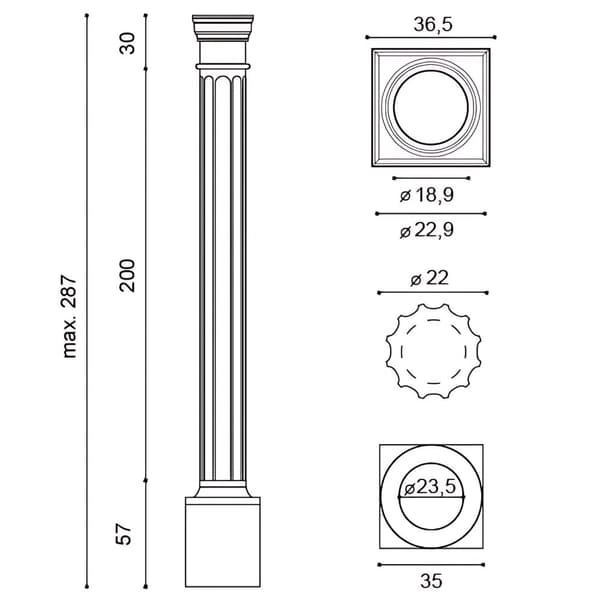 Full kolumn uppsättning Orac Decor LUXXUS KD6 stil Dorisk