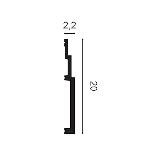 Jalkalistat Orac Decor MODERN SX181-box 1 laatikko kanssa 8 listat 16 m